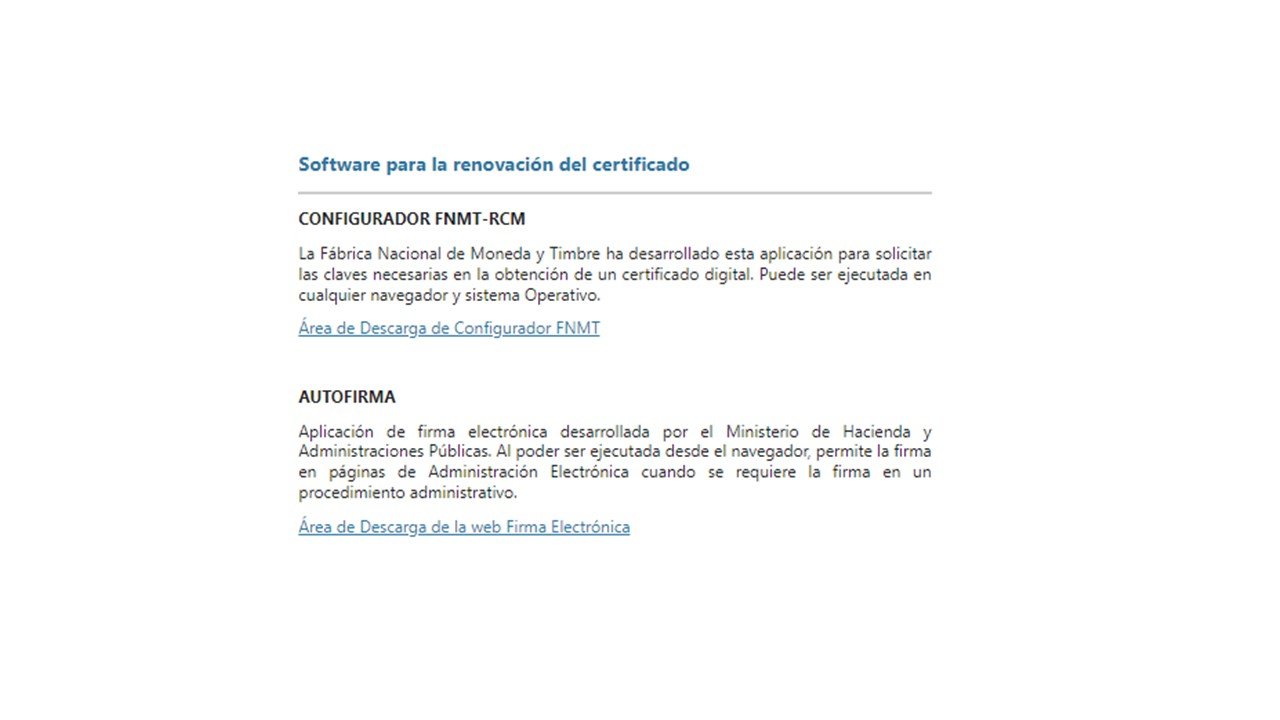 Descargar configurador y autofirma para renovar el certificado digital.