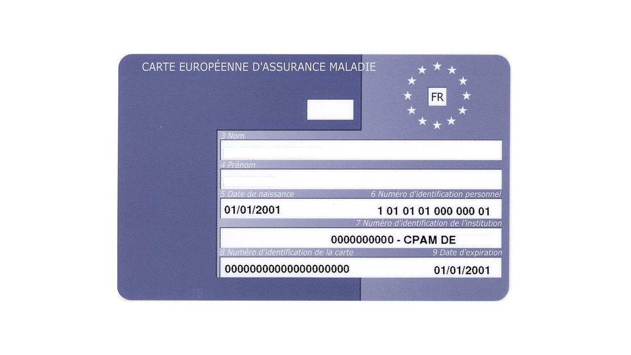 Formato de la Tarjeta Sanitaria Europea.