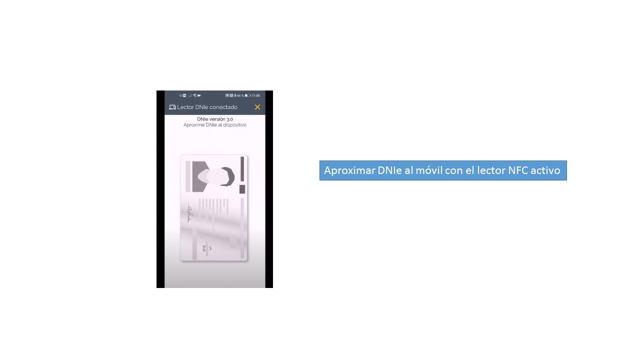 Leer DNIe con el NFC activo en el móvil.