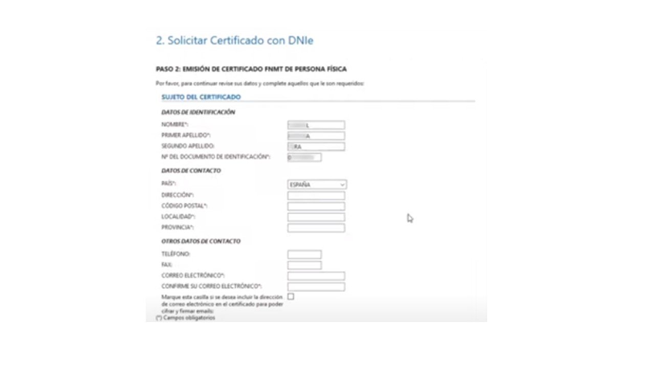 Rellenar datos solicitud con DNIe